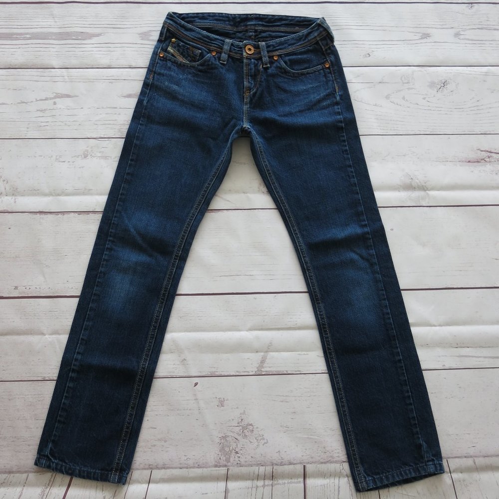 Y2K Diesel Industry Lowky J Cotton Straight Leg Dark Wash Denim Jeans - Size 10